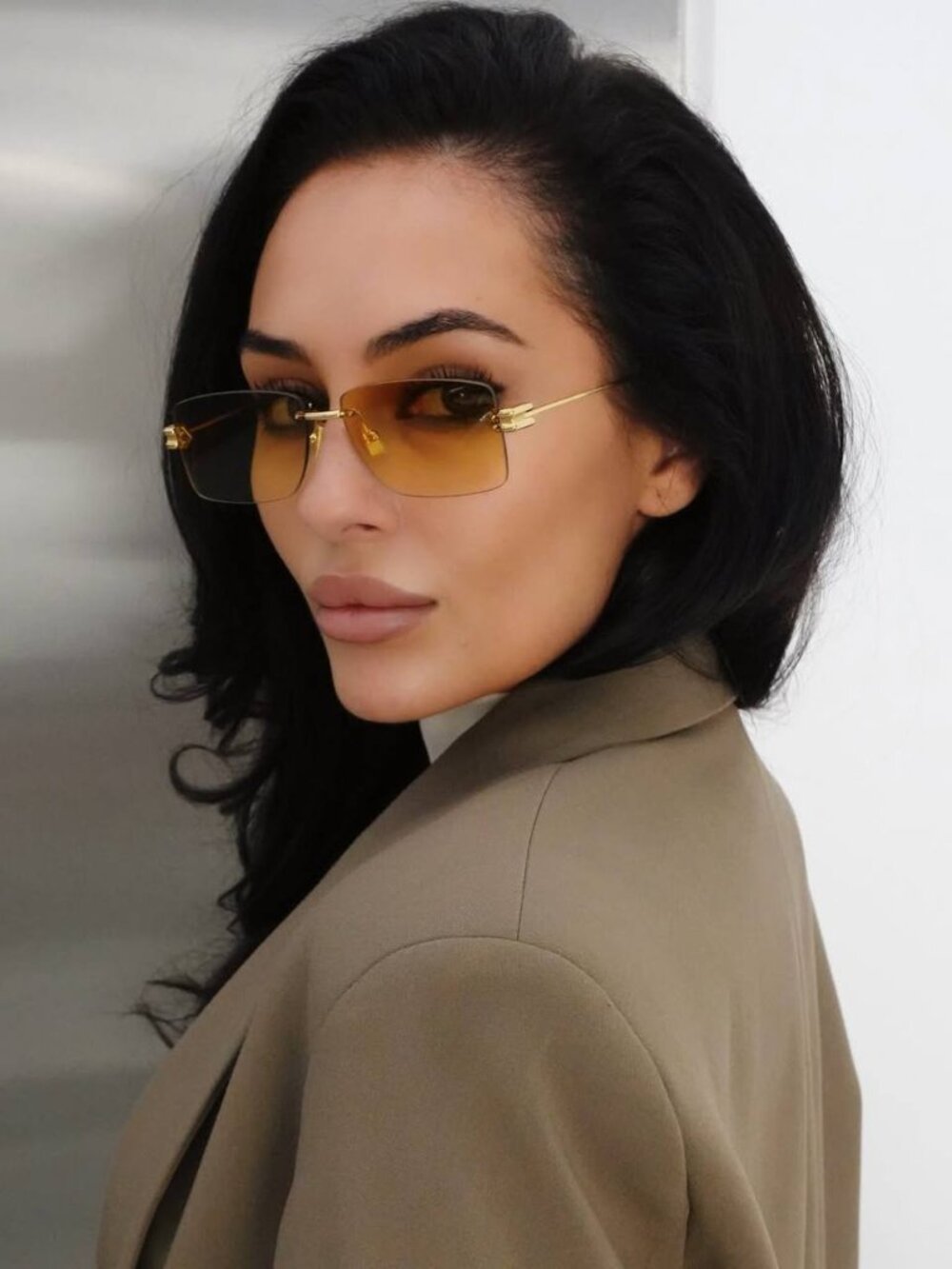 Bottega Veneta BV1126S 006 Rectangle Sunglasses - Gold\Yellow - Picture 3 of 10